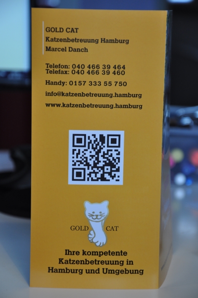 Flyer GOLD CAT katzenbetreuung Hamburg Rückseite